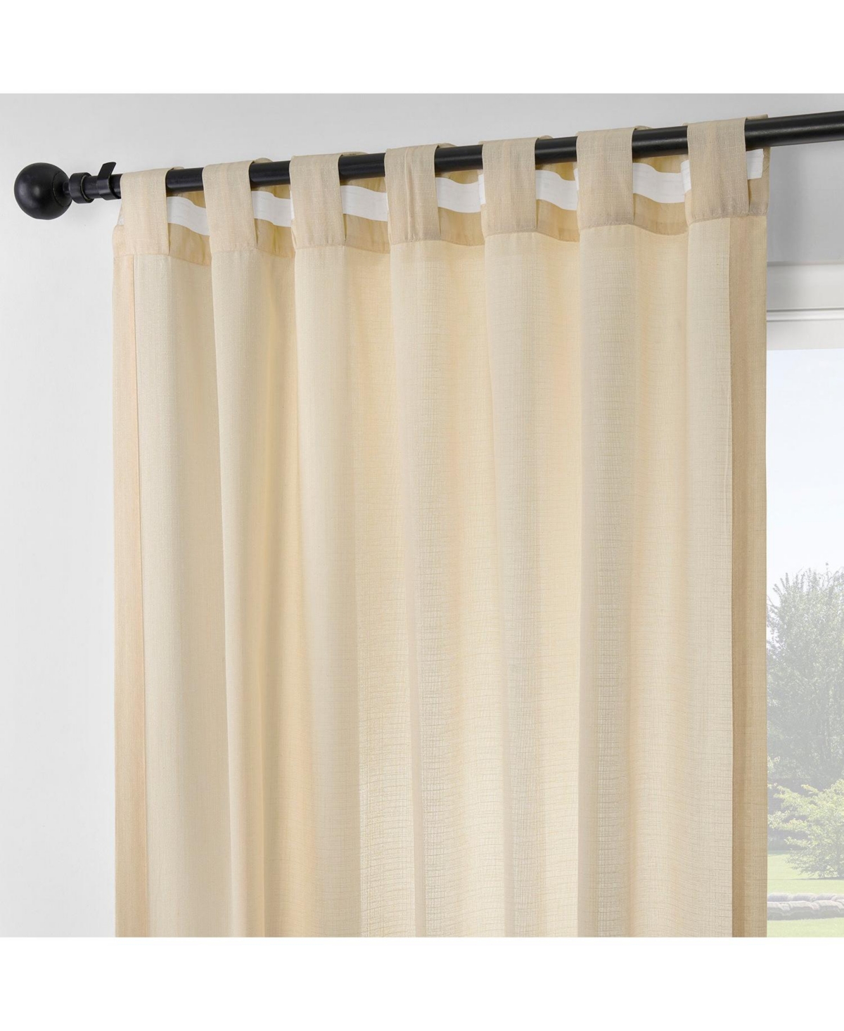 Half Price Drapes Tan Rustic Weave Sheer Linen Curtains (2 Panels) Rod Pocket Window Curtains And Drapes, 50 W X 96 L