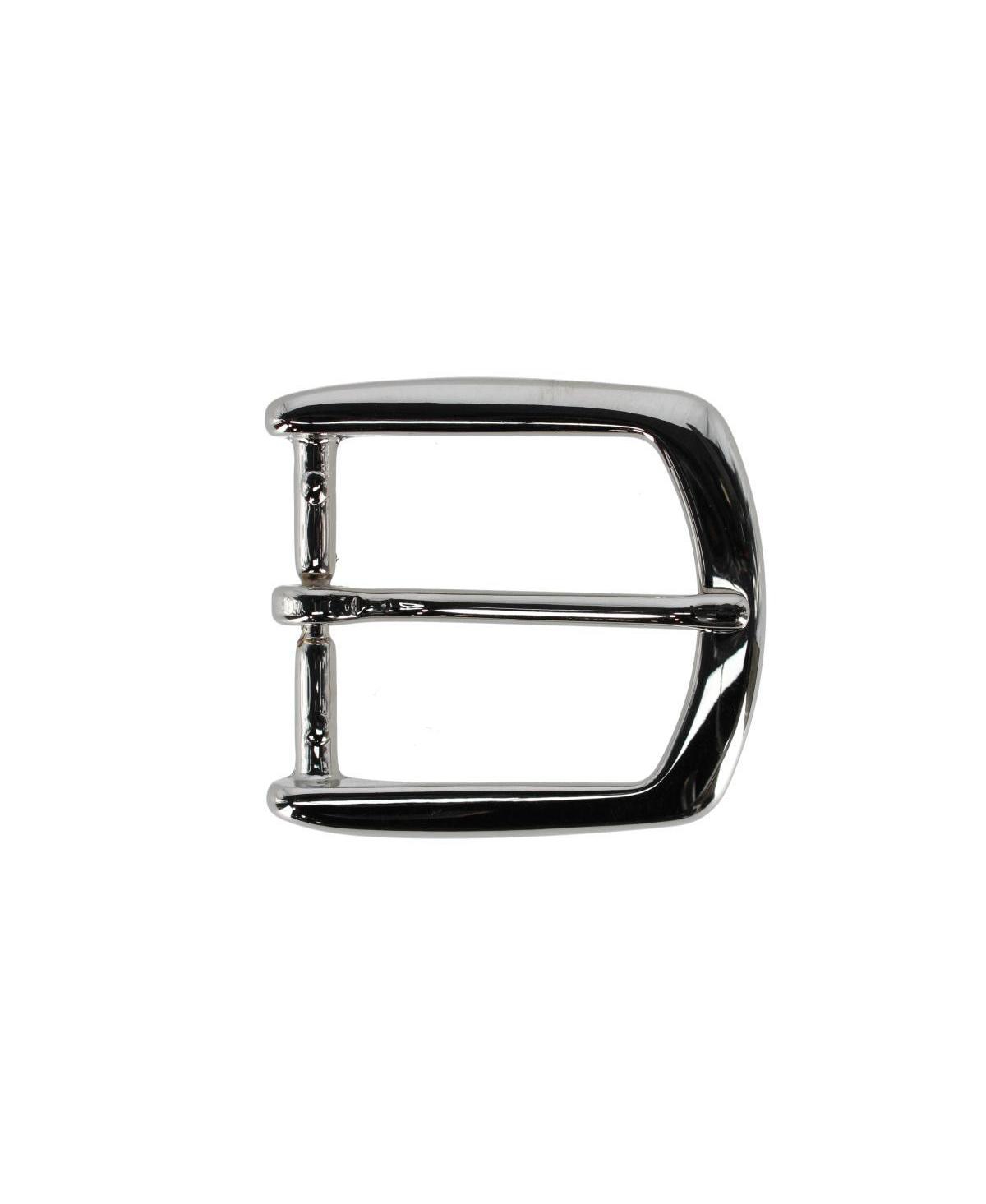Men's 35mm Italian Solid Brass Rounded Edged Harness Belt Buckle - Polished brass