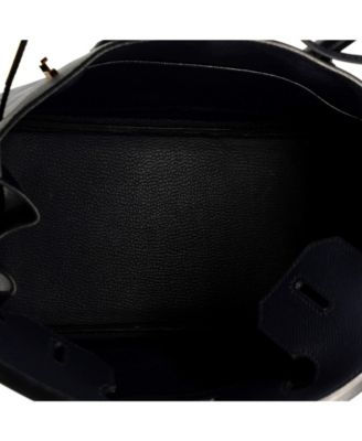 Pre-Owned Hermes Birkin 30 Handbag Blue Epsom with Rose Gold Hardware