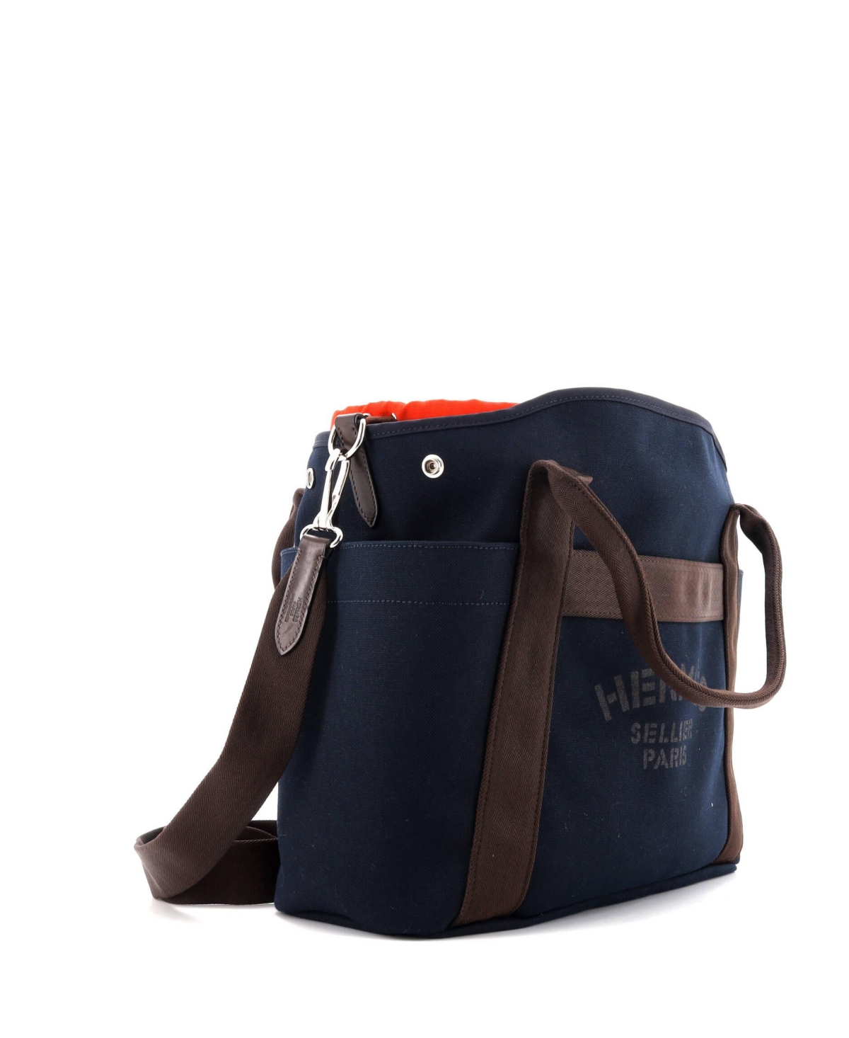 Pre-Owned HERMES Sac De Pansage Groom Handbag Canvas