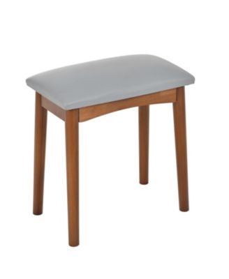 Walnut Corner Vanity Desk with Mirror & LED Lights