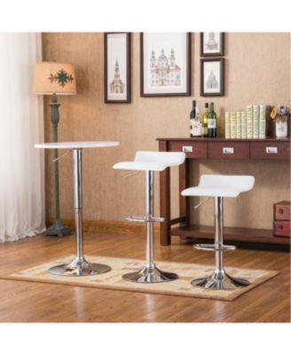 Bar Table Set with Wood & Chrome