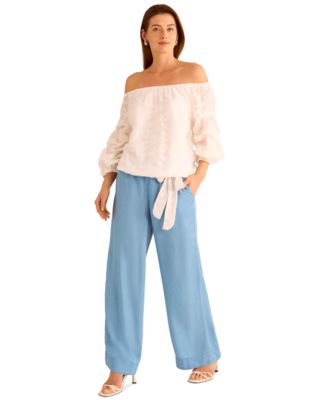 Vince Camuto - Women's Drawstring Wide-Leg Pants