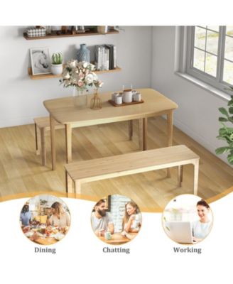 48 Inch Solid Wood Dining Table with Rubber Wood Supporting Legs for Kitchen Dining Room 