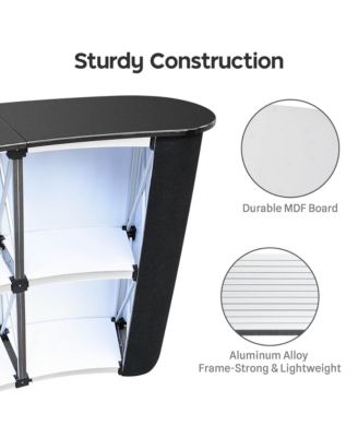 InstaHibit 10x8 Ft Pop Up Backdrop Booth Stand w/ Portable Podium Table Counter