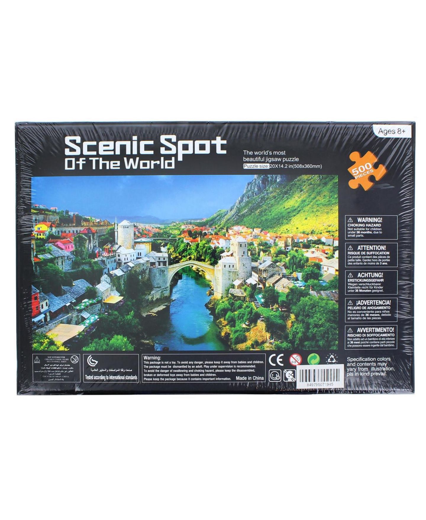 Детский пазл Shantou South Toys Factory Scenic Spot of the World Stari Most Bridge 500 Piece Puzzle, Ages 8+ — фото 3