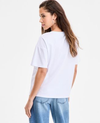 Women's Studded Crewneck Short-Sleeve T-Shirt, Exclusively at Macy's  