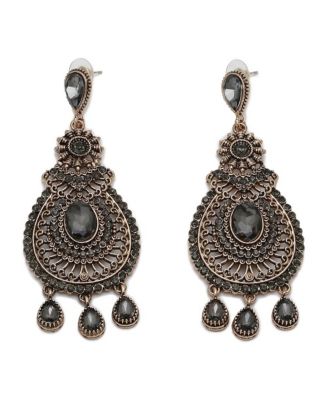 Gold Plated Stone Drop Earrings