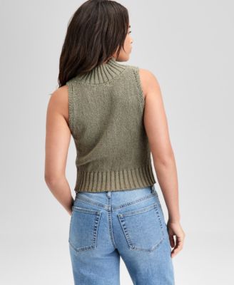 Women's Mock-Neck Sleeveless Sweater Top, Exclusively at Macy's 