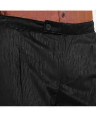 Men's Obsidian Black Veined Tailored Trousers