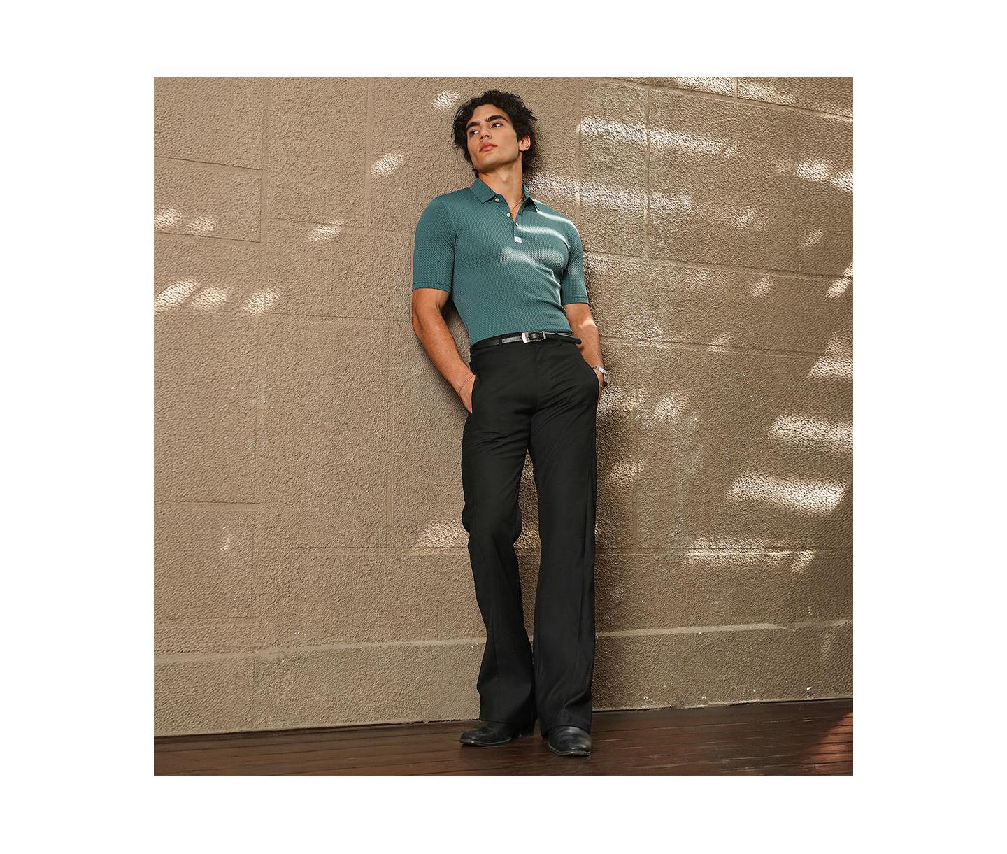 Мужская футболка Cahoot Campus Sutra Emerald Green Warp-Tactile Polo, цвет: Зелёный — фото 6