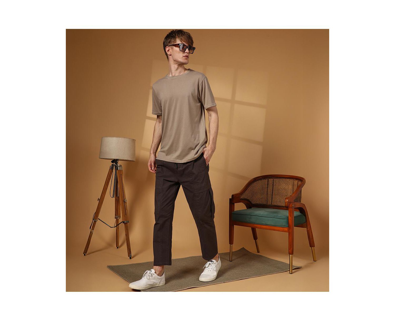 Men's Cloud Grey Solid Regular T-Shirt