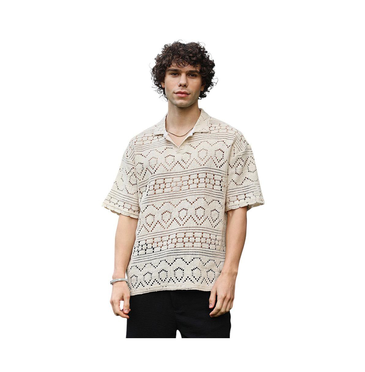 Men's Off-White Bohemian Oversized Polo T-Shirt - White