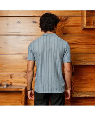 Men's Icy Blue Wicker-Tactitle Polo T-Shirt