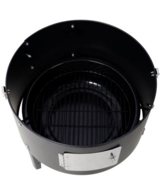 17" Steel Charcoal Smoker BBQ Grill - Black