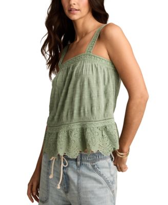 Women's Embroidered Cotton Sleeveless Top