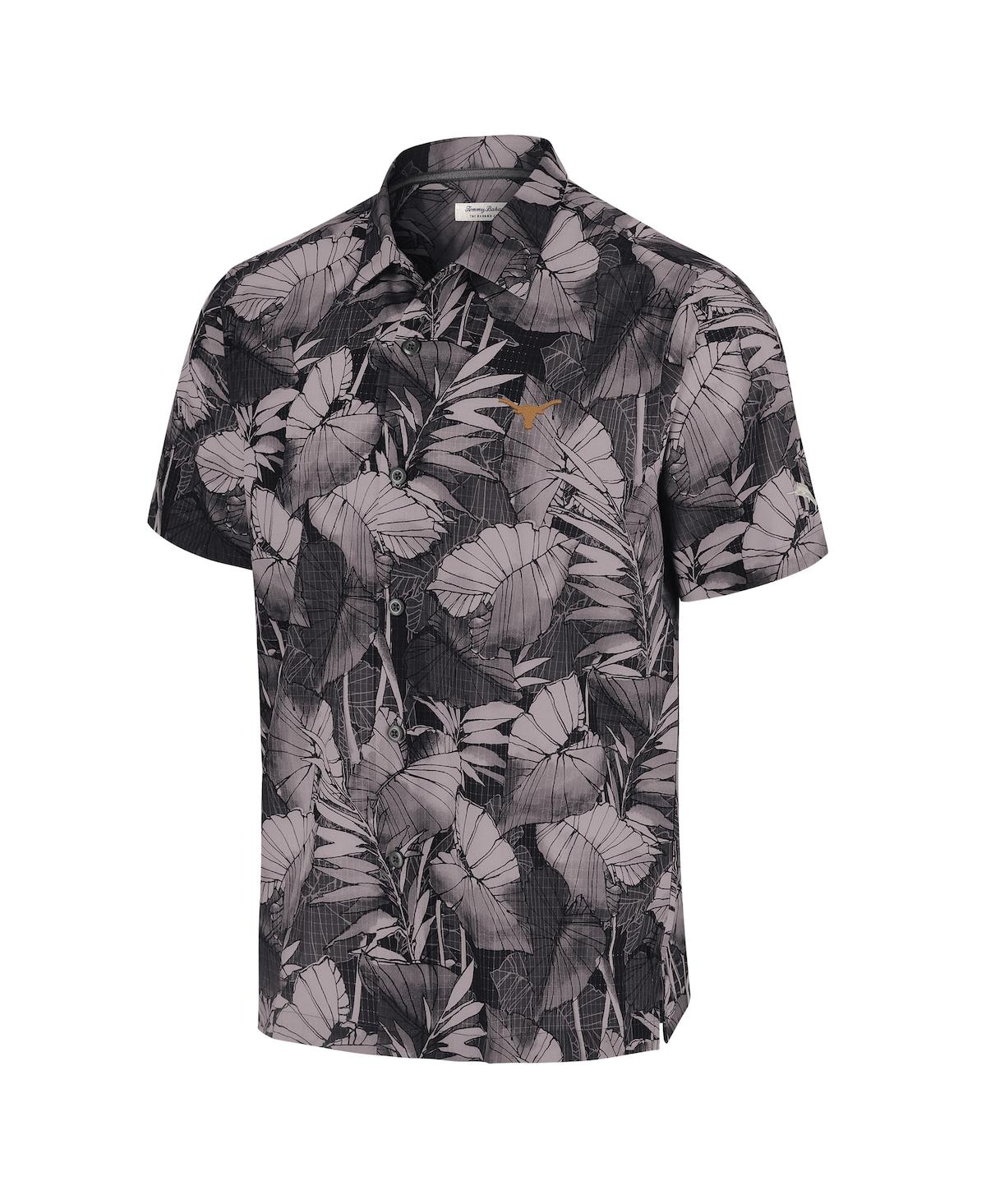Tommy Bahama Black Ohio State Buckeyes Coast Nuevo Fronds Button-up Shirt In Black