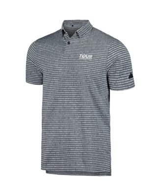 Men's Charcoal TOUR Championship Go-To Striped Tri-Blend AEROREADY Golf Polo Shirt