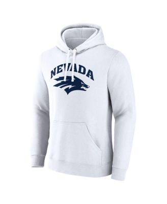 Men's White Nevada Wolf Pack Primary Logo Pullover Hoodie