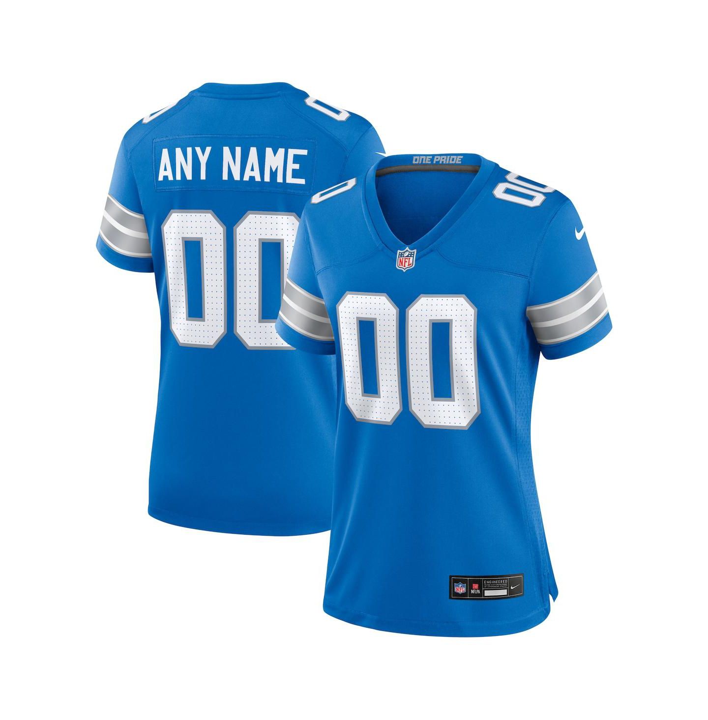 Женский топ Nike Blue Detroit Lions Custom Game Jersey — фото 1