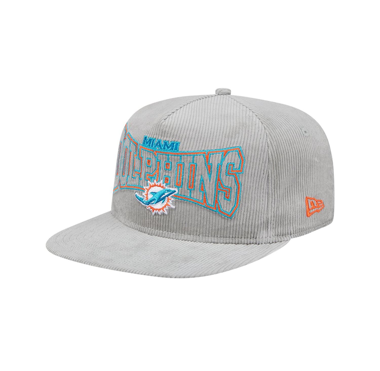 Men's Gray Miami Dolphins Corduroy Golfer Adjustable Hat