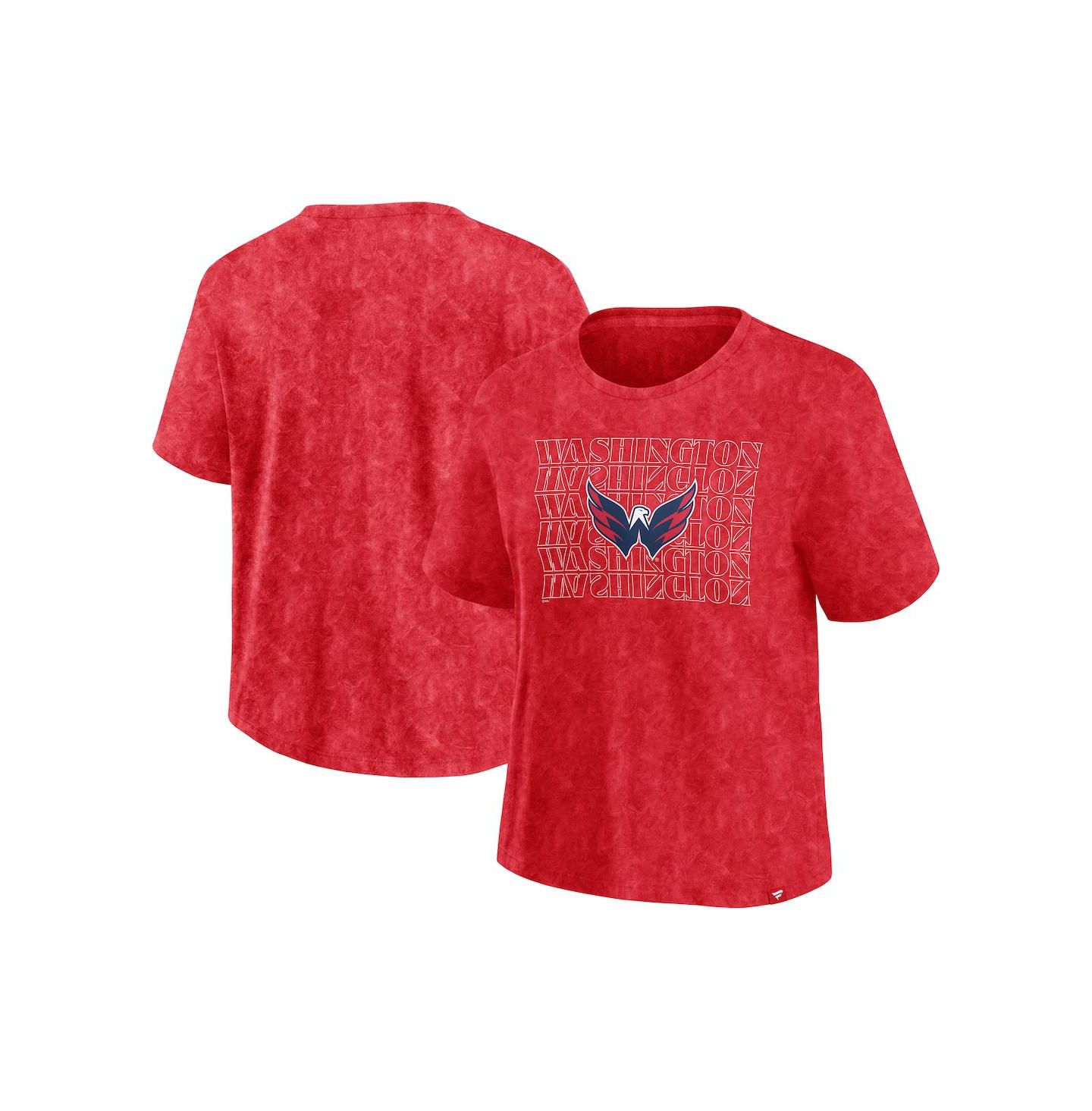 Женская футболка Fanatics Red Washington Capitals Faded Wash — фото 1