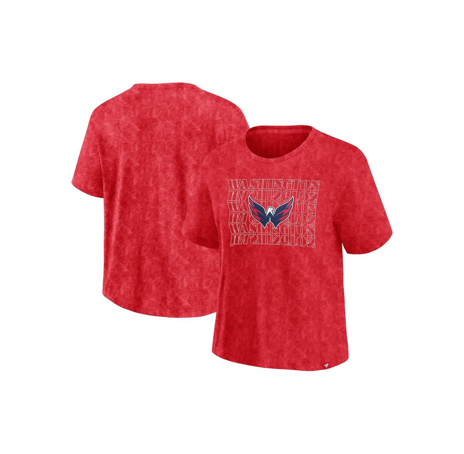 Women's Red Washington Capitals Faded Wash T-Shirt