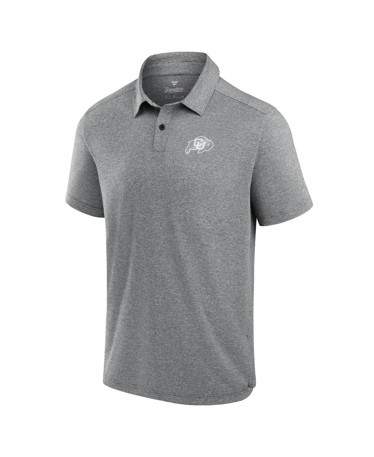 Fanatics Men's Grey Carolina Panthers Front Office Tech Polo Shirt In Gold