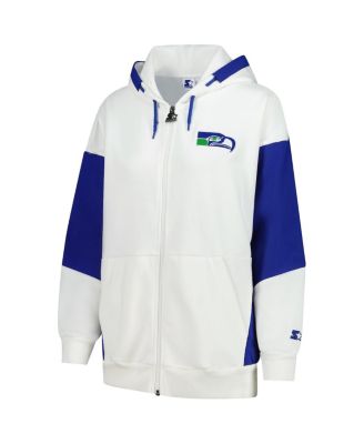 Women's White Seattle Seahawks Scrimmage Full-Zip Hoodie