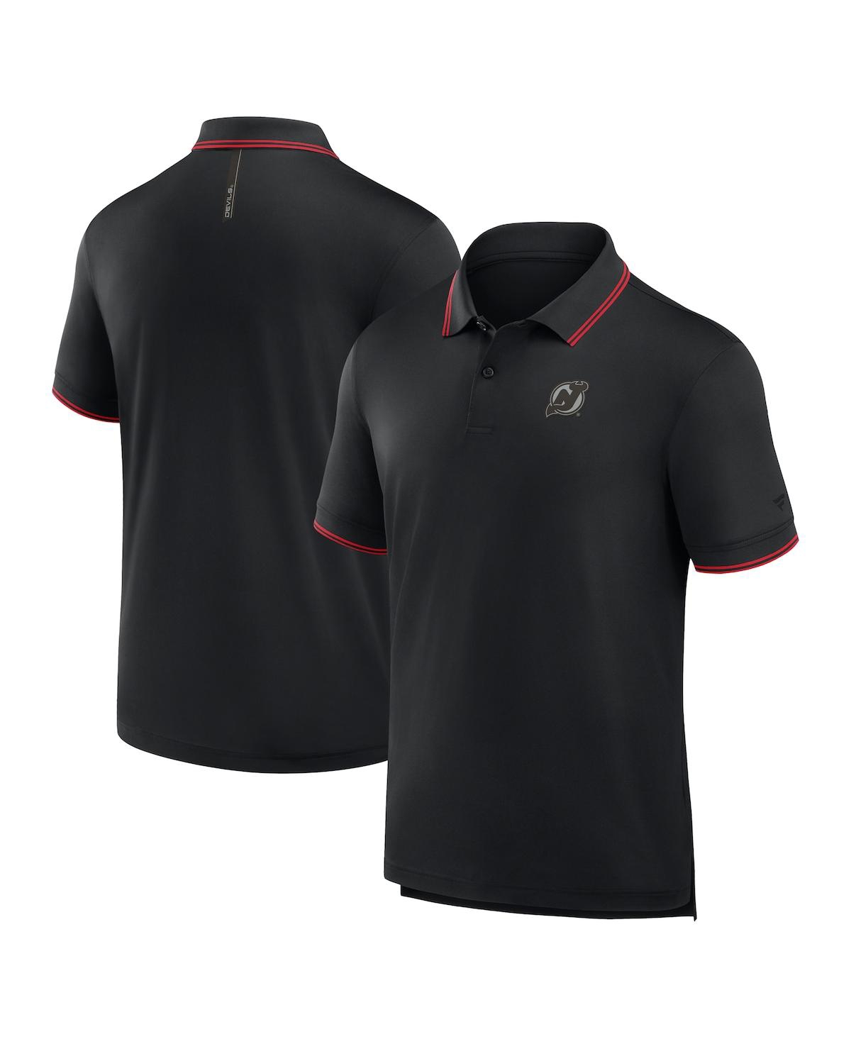 Fanatics Men's Black New Jersey Devils Front Office Move Mono Polo Shirt In Black
