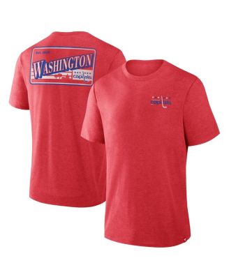Fanatics - Men's Heather Red Washington Capitals Fan Lanes Tri-Blend T-Shirt