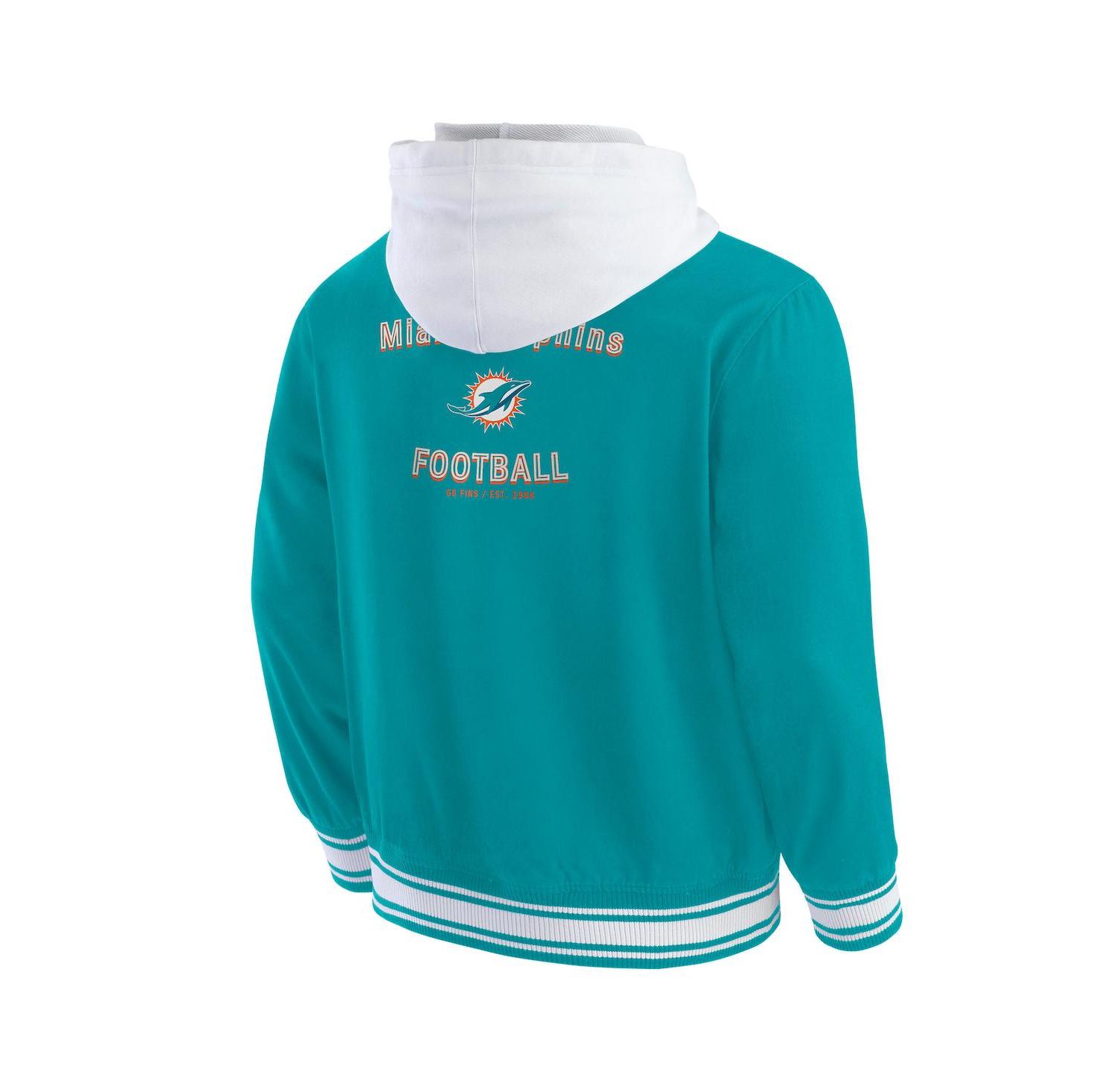 Darius Rucker Collection by Men's Aqua Miami Dolphins Full-Snap Hoodie Jacket