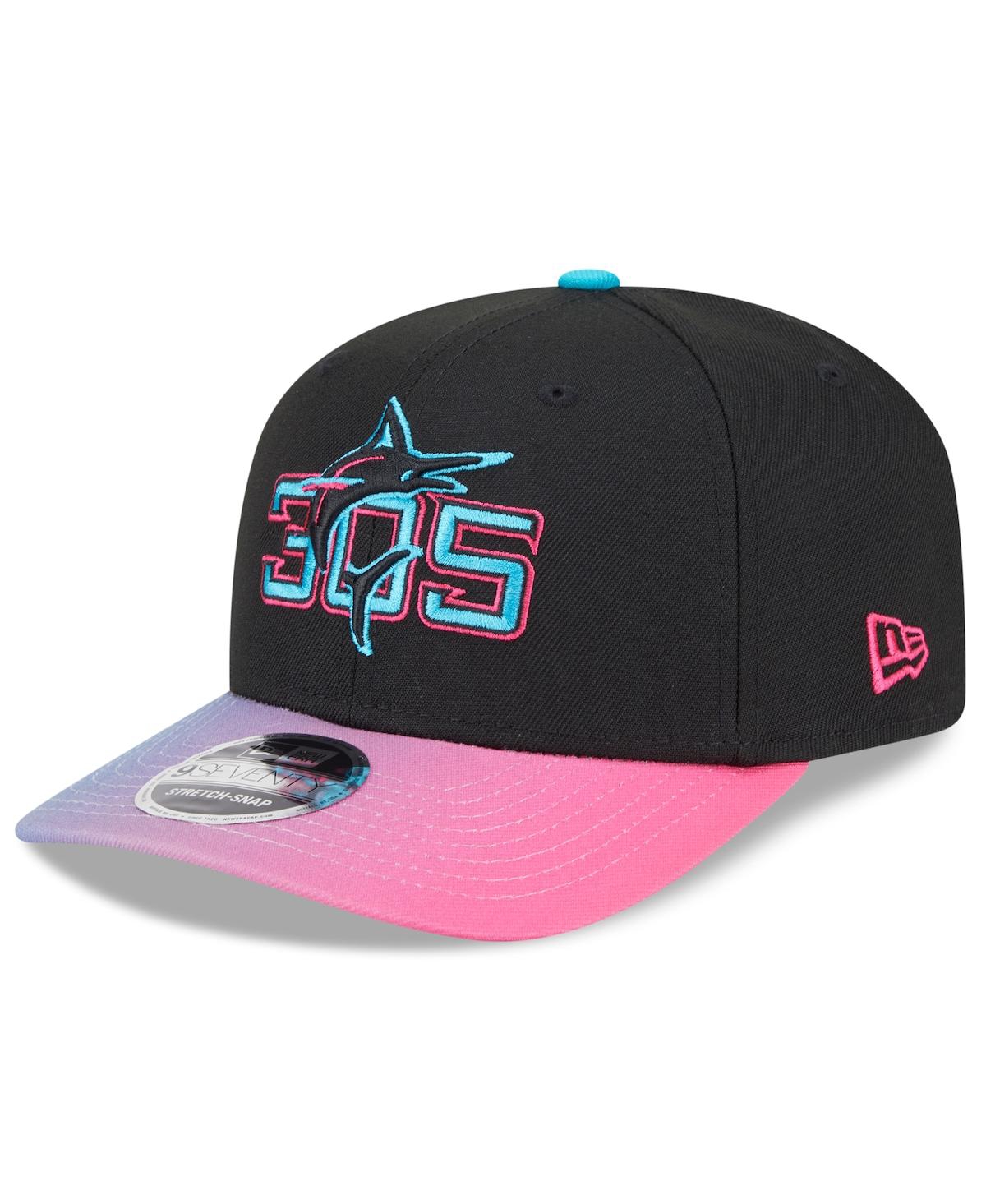 Men's Black/Pink Miami Marlins 2025 City Connect 9SEVENTY Adjustable Hat - Black, Pink