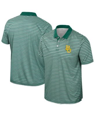Colosseum - Men's Green Baylor Bears Striped Polo Shirt