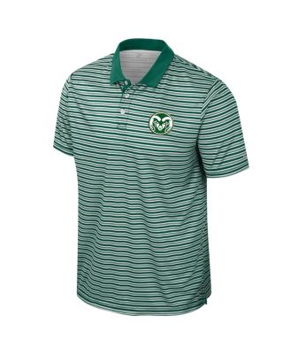 Men's Green Colorado State Rams Striped Polo Shirt