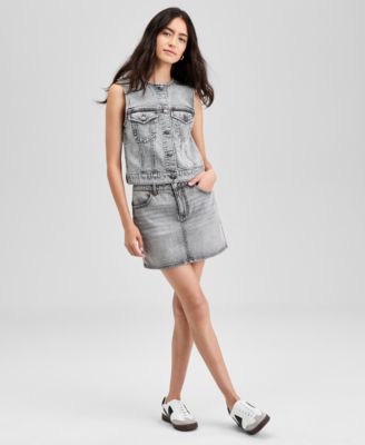 Women's Button-Front Denim Vest, Exclusively at Macy's