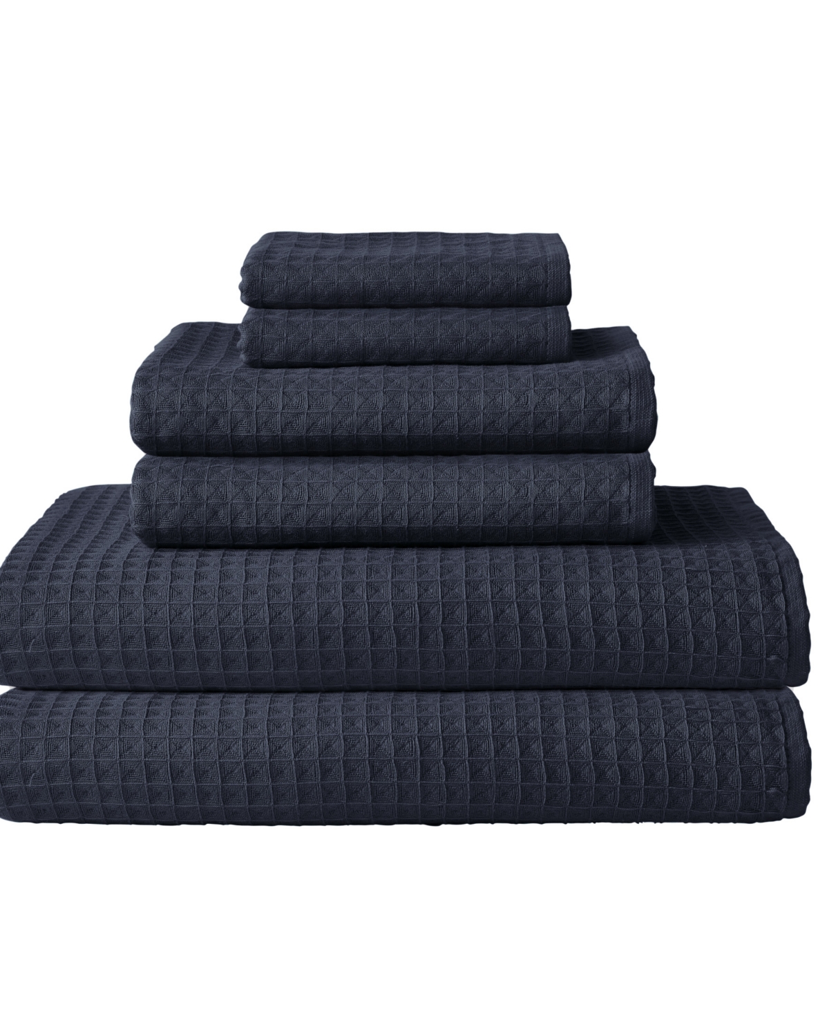 Uchino Waffle Twist 6-pc. Bath Towel Set In Blue
