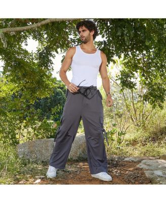 Men's Moon Grey Checkered Baggy Cargo Pants