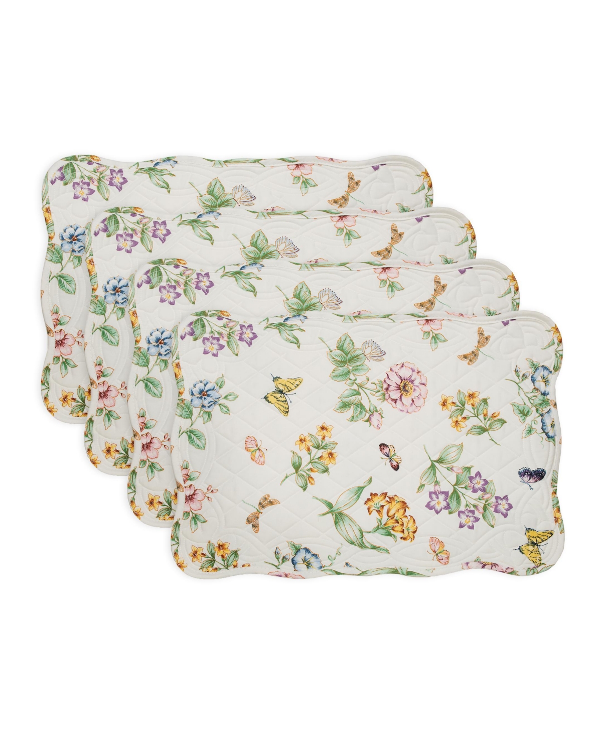 Lenox Butterfly Meadow 13" X 19" Quilted Placemat Set Of 4