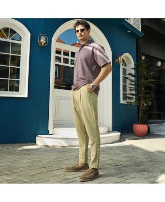 Men's Pastel Purple Scratch-Tactile Polo T-Shirt