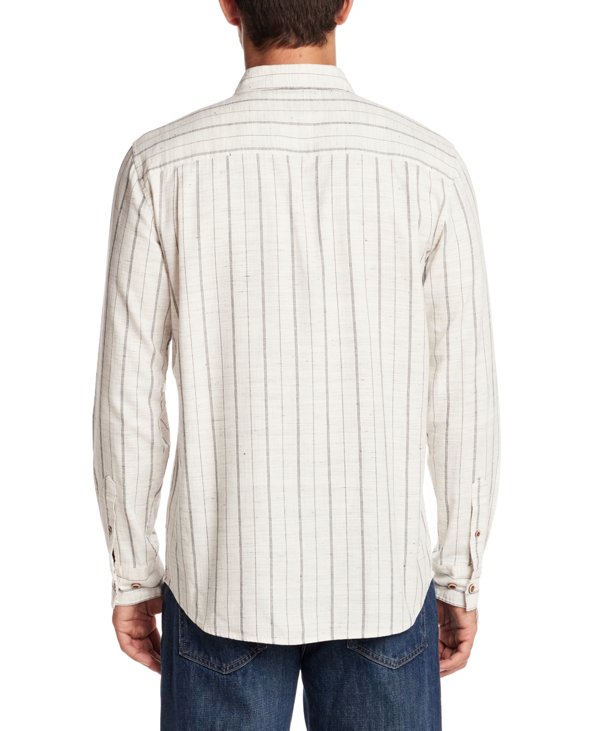 Weatherproof Vintage Men's Long Sleeve Striped Textured Button-Down Shirt