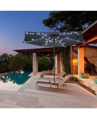 Solar String Light Fit 6-Rib 7/8/9 Ft Outdoor Patio Umbrella 96 LED Cold White