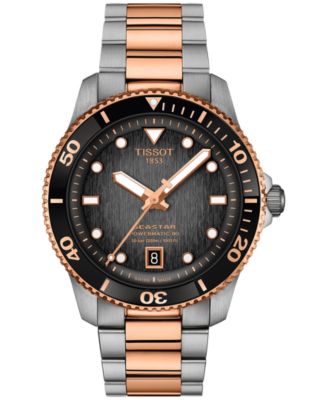 Tissot - Men's Swiss Automatic Seastar 1000 Powermatic 80 Two-Tone Stainless Steel Bracelet Watch 40mm