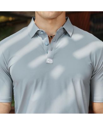 Men's Coin Grey Seamless Solid Polo T-Shirt