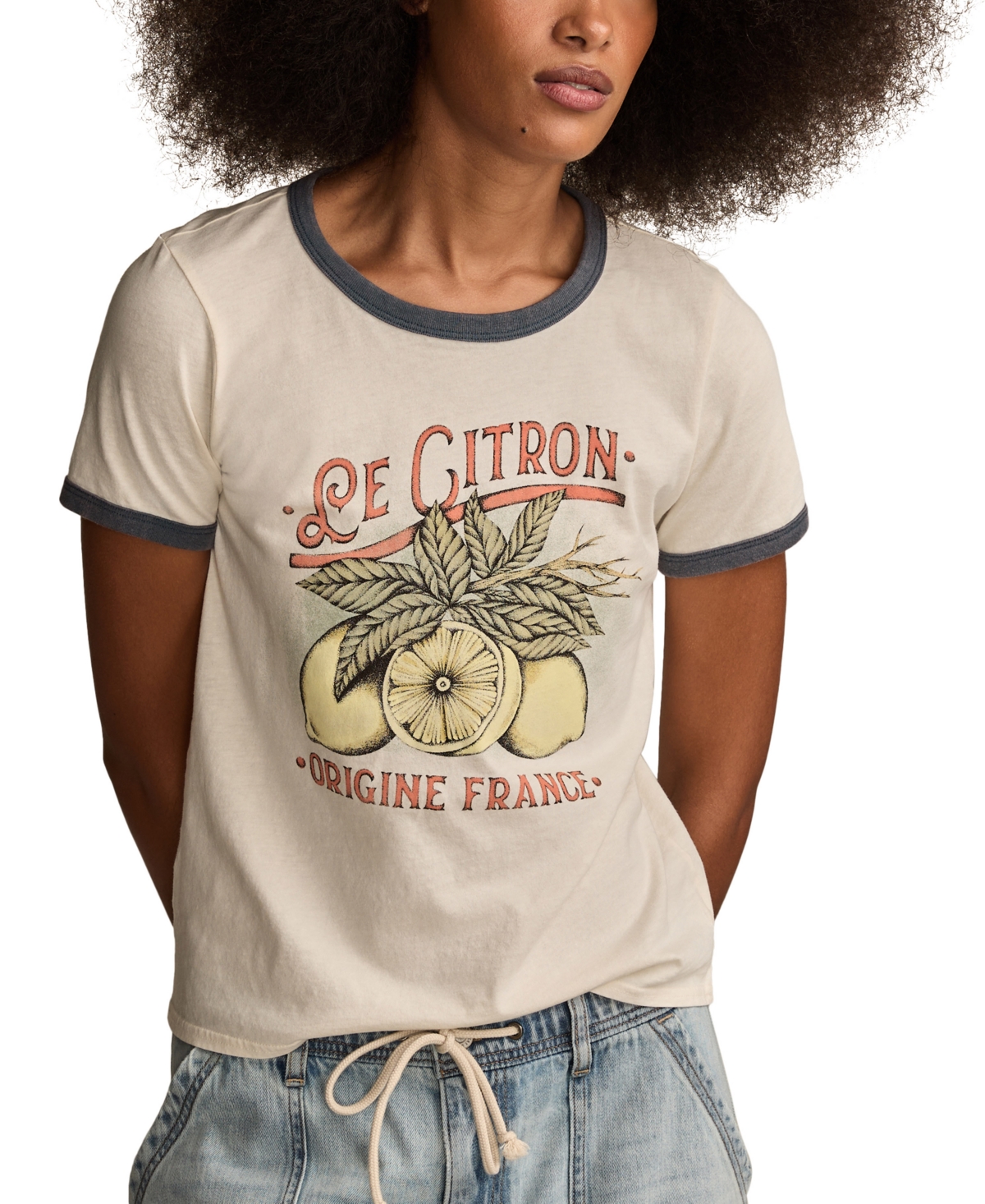 Women's Le Citron Cotton Classic Ringer T-Shirt - Tofu