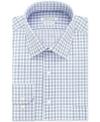 Eagle Non-Iron Multi Blue Check Dress Shirt - Dress Shirts - Men ...