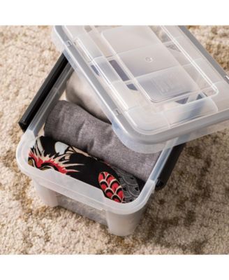 USA 6 Qt. Plastic Storage Bins with Sealed Lids, Clear Gasket Box, Airtight Containers