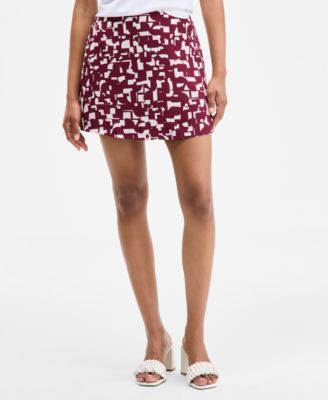 Women's Geo Puzzle Print A-Line Mini Skirt, Exclusively at Macy's