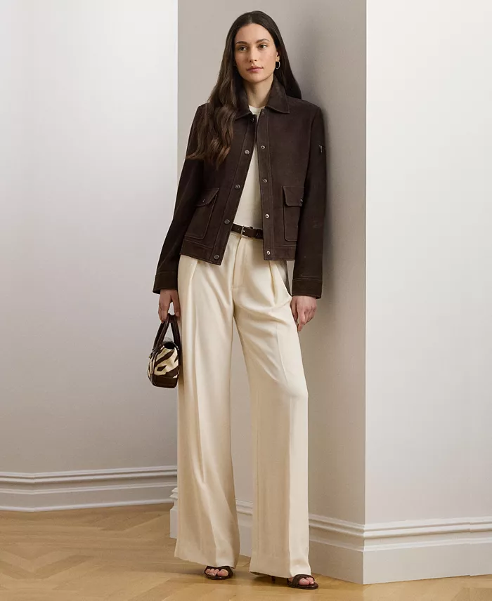 Women's Buttoned Suede Jacket - thumbnail 5