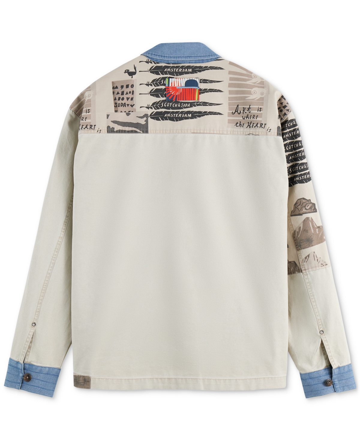 Scotch & Soda Men's Printed Colorblocked Shirt In Multi
